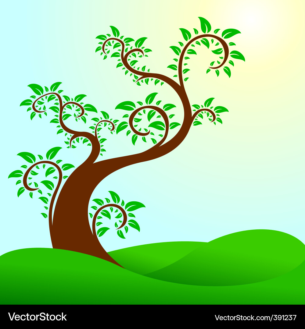 Swirly Tree Vector vector image