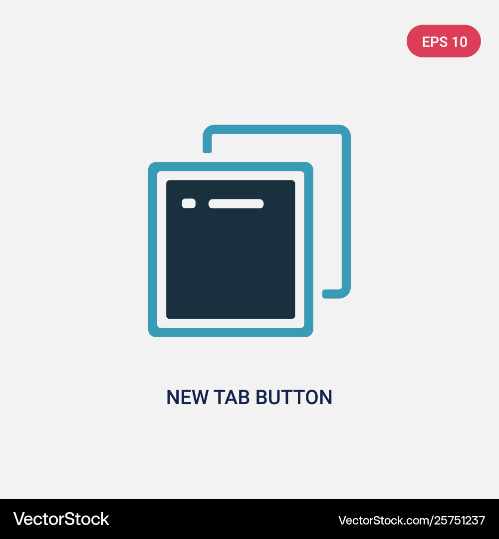 Two color new tab button icon from user interface vector image