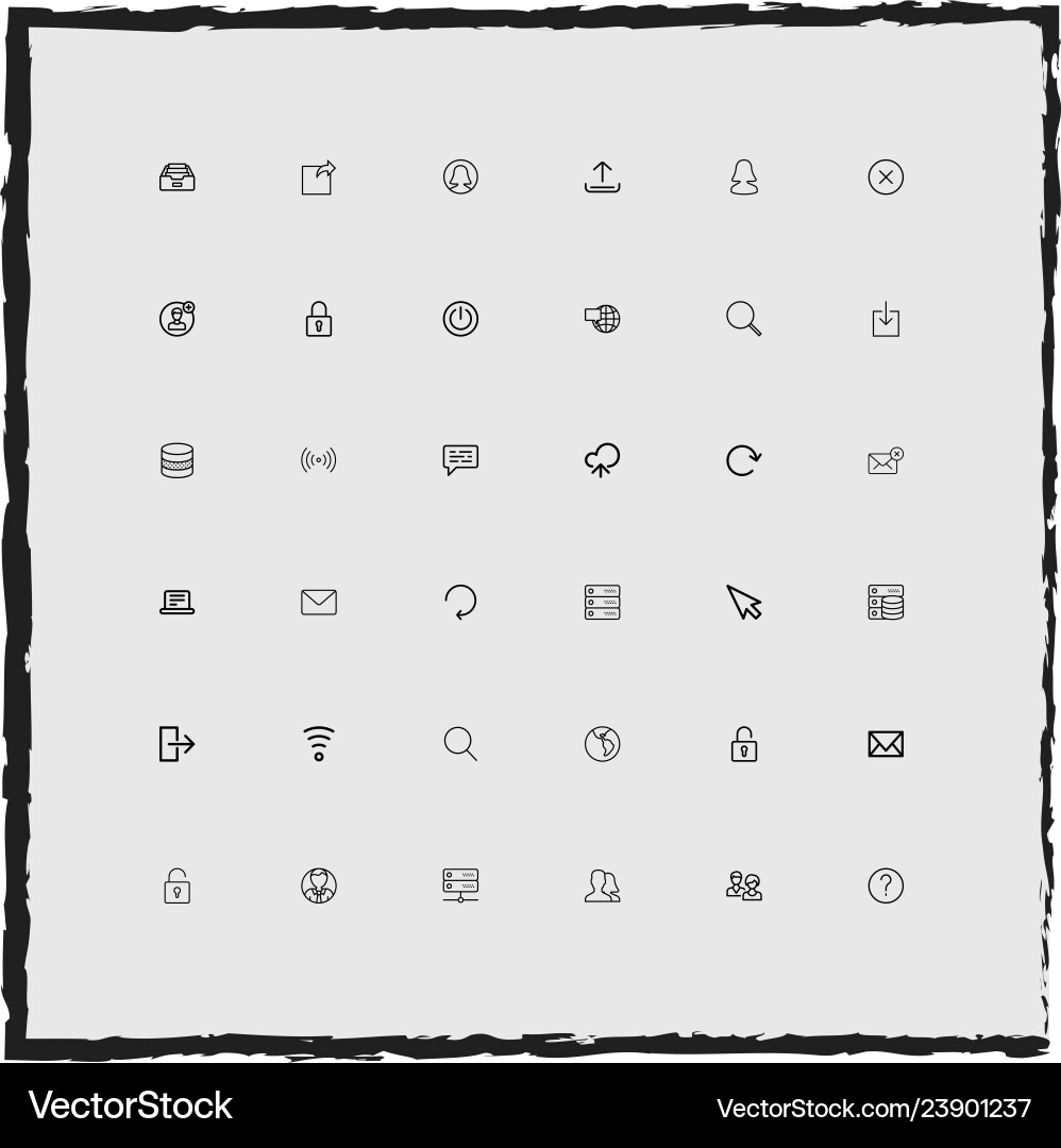 Web simple linear icons set vector image