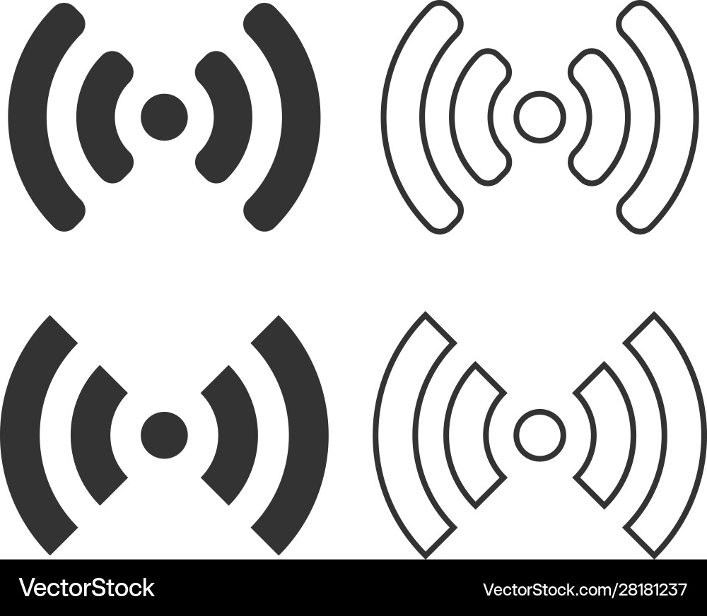 Wifi icon sign shape button set vector image