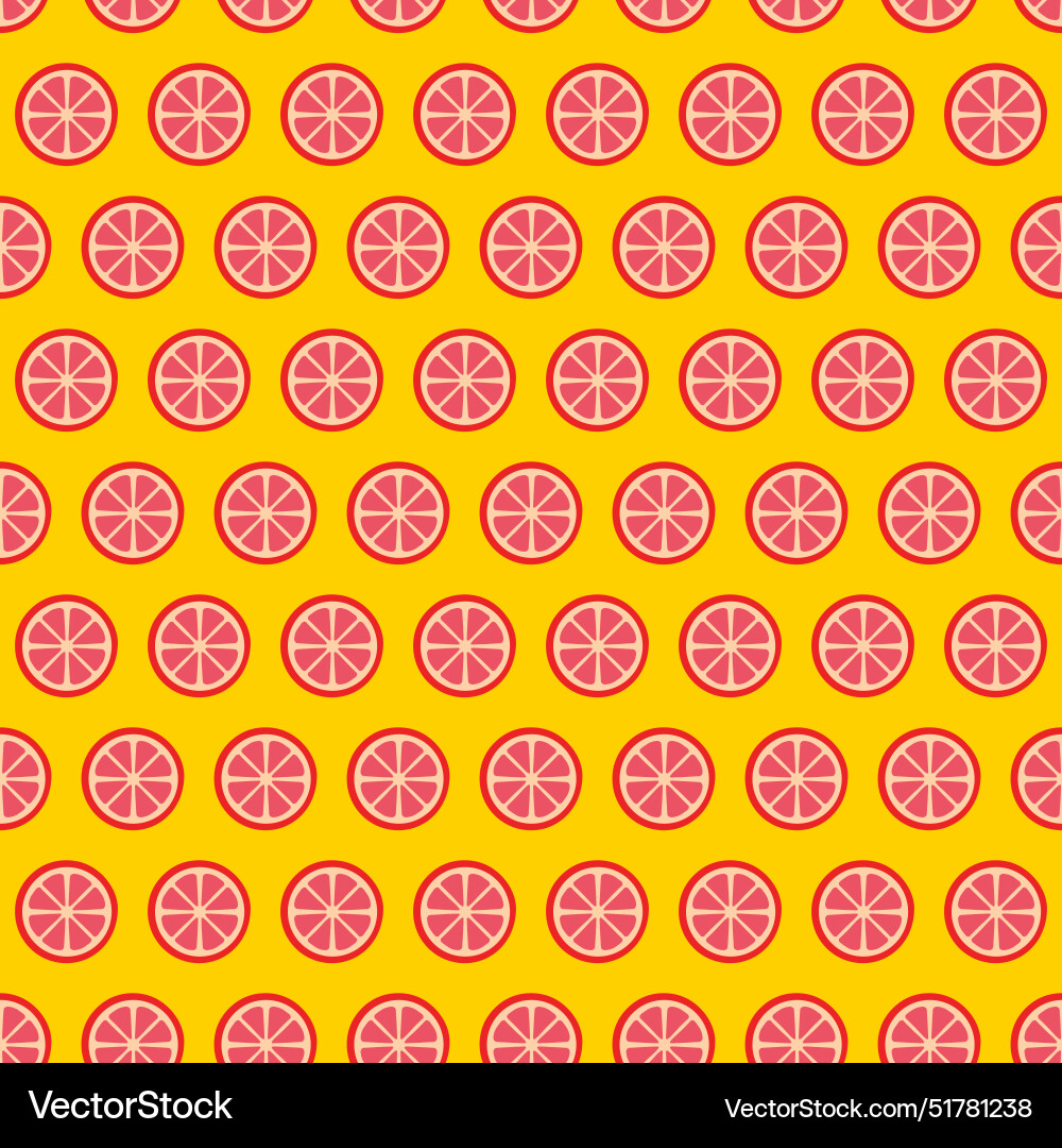 Circle slice grapefruit seamless pattern vector image