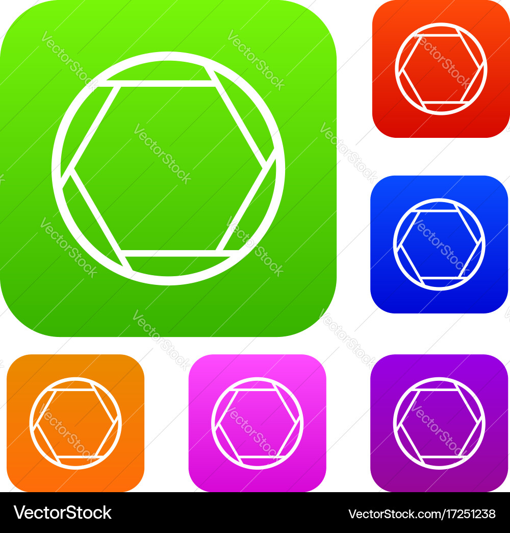 Closed objective set collection Vector Image