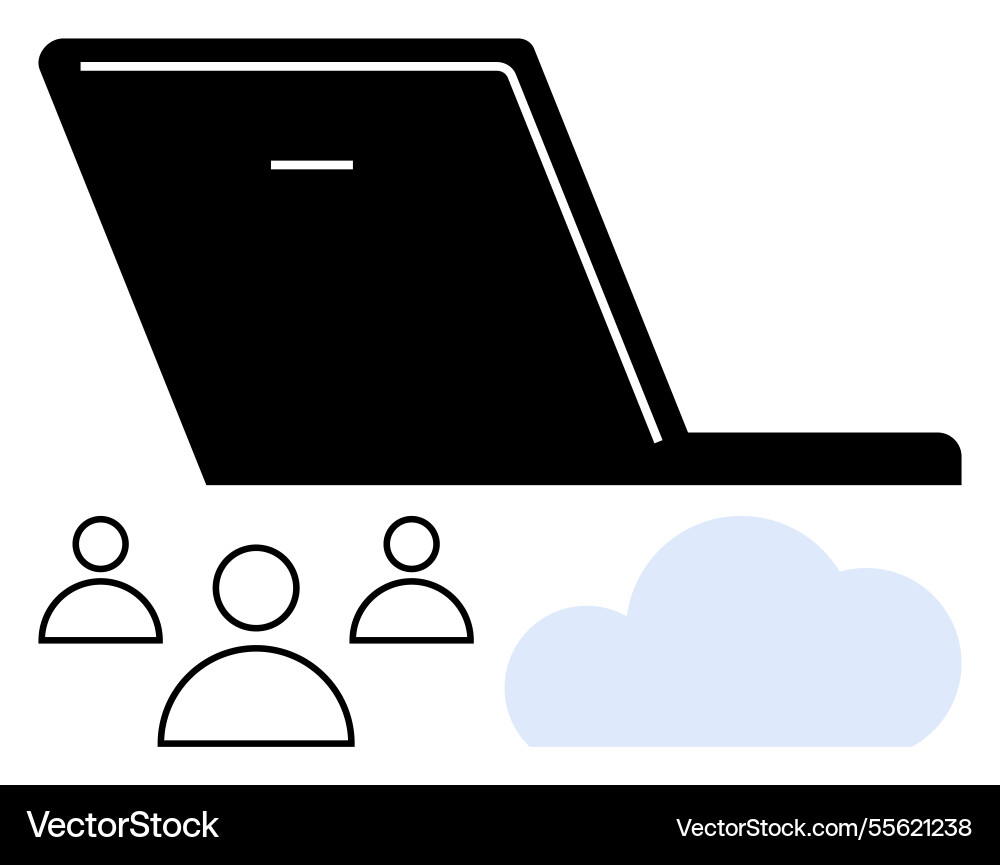 Digital collaboration with cloud computing Digital collaboration with cloud computing vector image