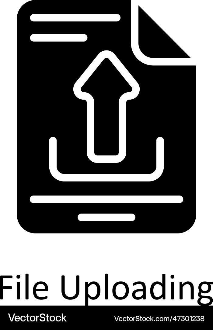 File uploading solid icon design vector image
