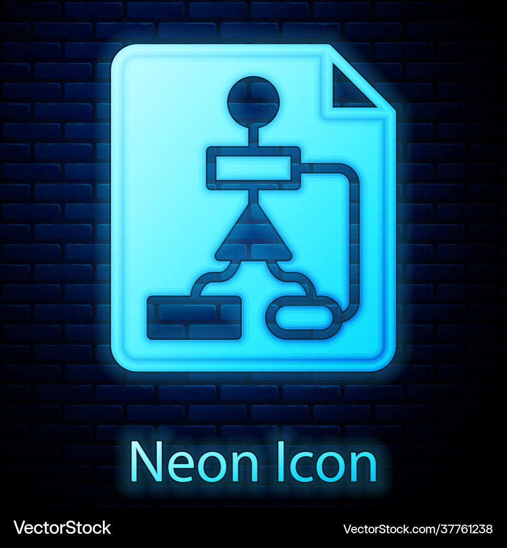 Glowing neon tile flowchart for program design Glowing neon tile flowchart for program design vector image