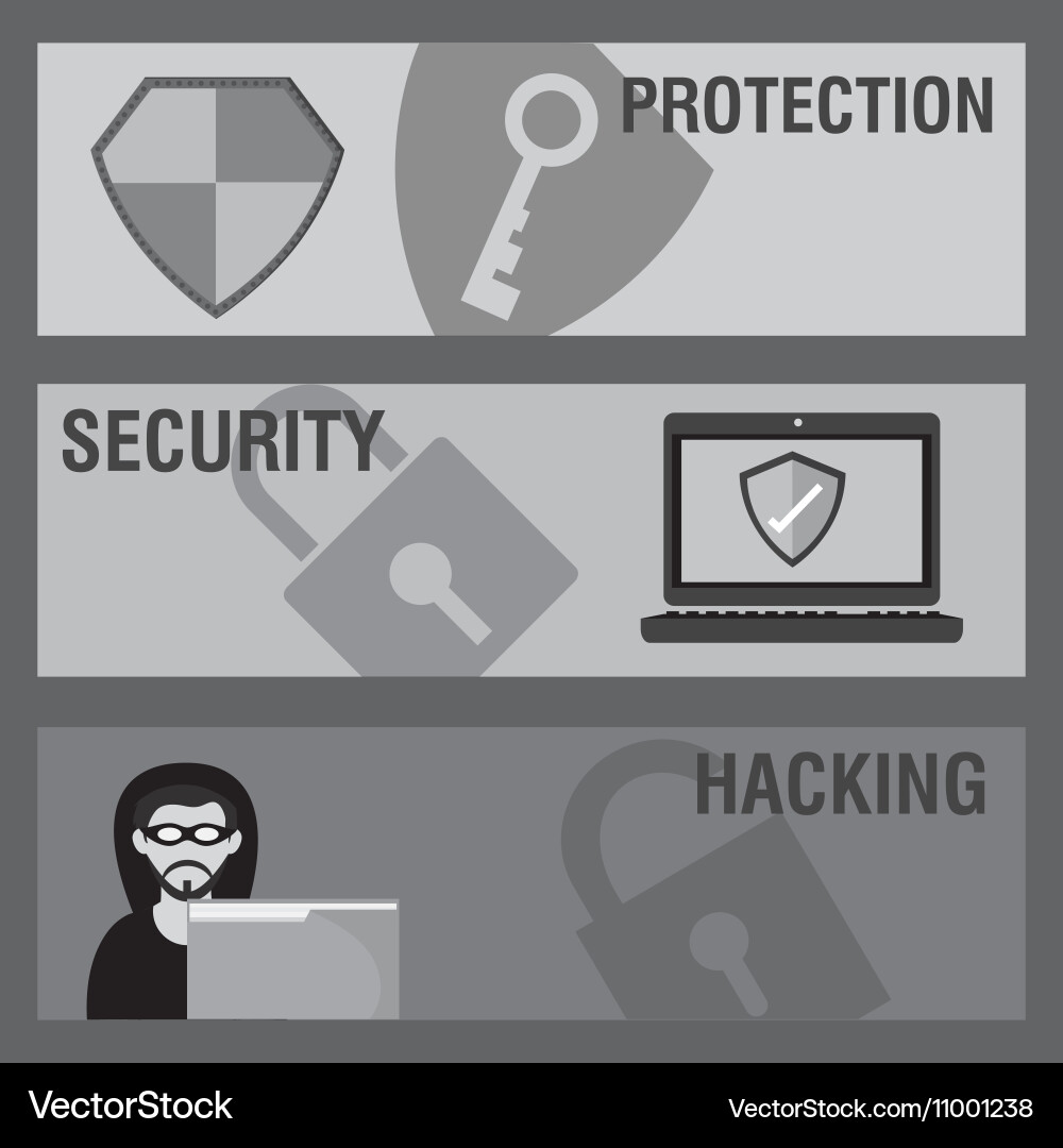 Internet security related icons image vector image