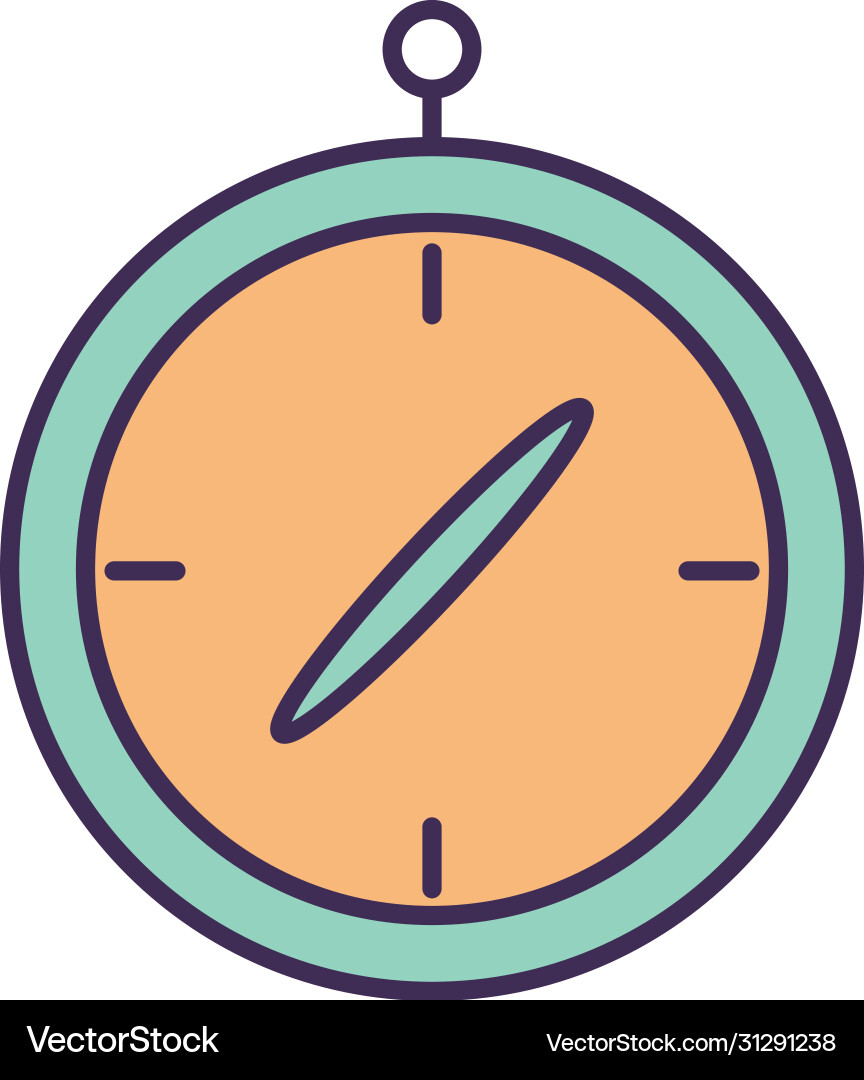 Isolated chronometer line and fill style icon vector image
