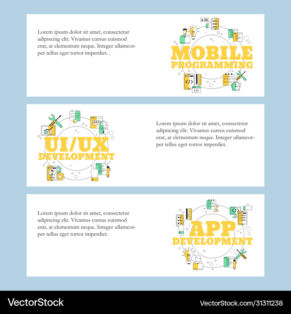 Mobile programming ui ux development and app Mobile programming ui ux development and app vector image