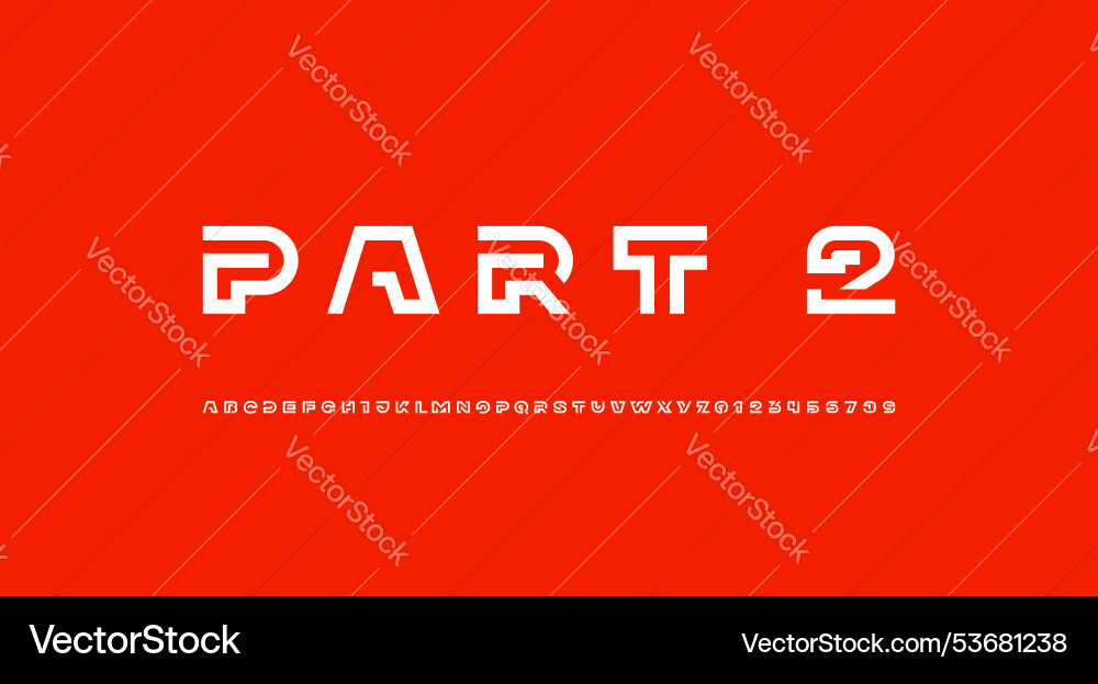 Modern font alphabet from segment white line vector image