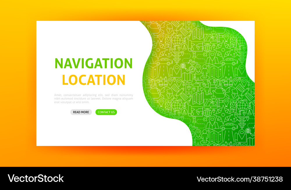 Navigation landing page Vector Image