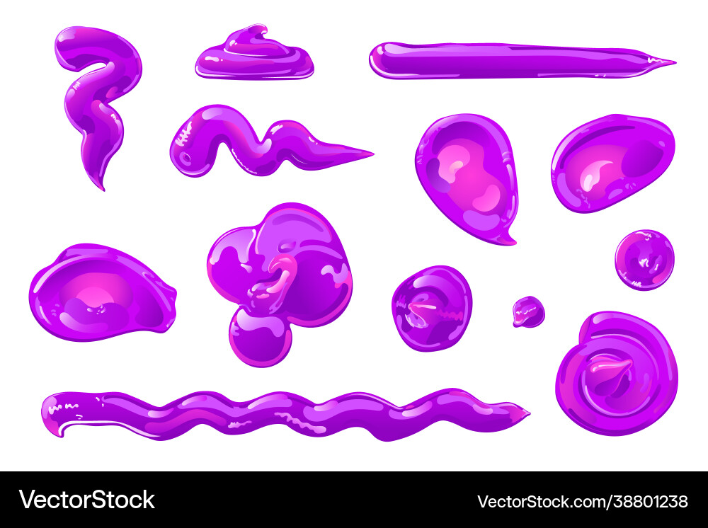 Purple slime stains splashes or blobs Purple slime stains splashes or blobs vector image