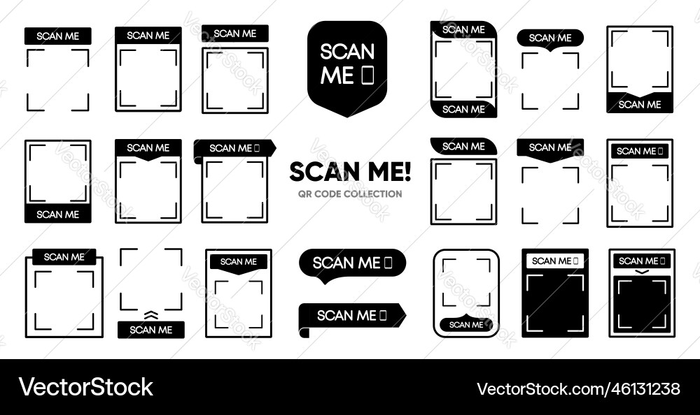 Qr code template collection scan my tag Qr code template collection scan my tag vector image