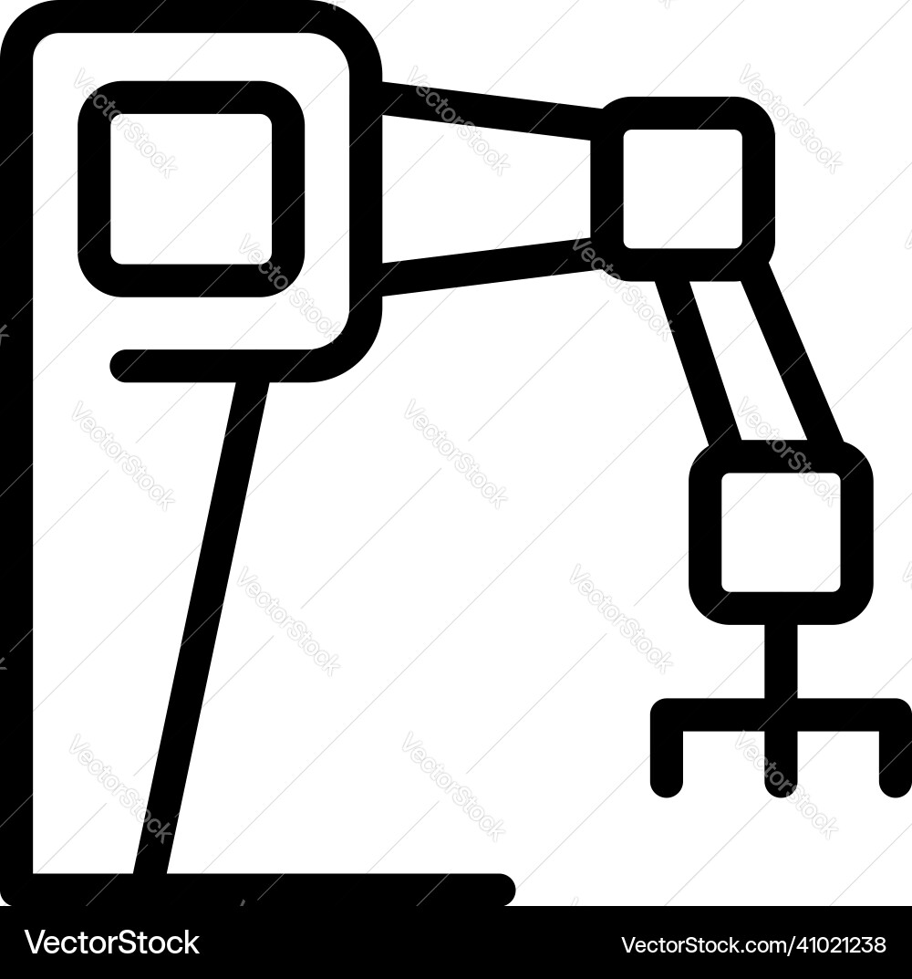 Robot hand overview icon outline data Robot hand overview icon outline data vector image