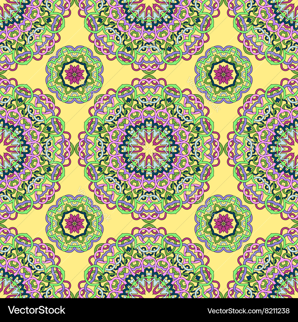 Seamless pattern from abstract elements vector image