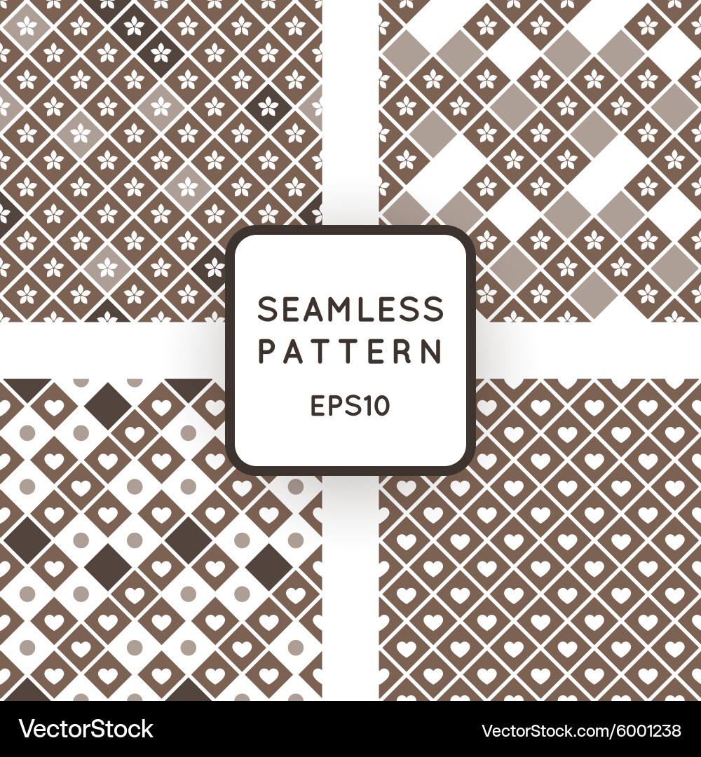Set of four abstract seamless patterns Vector Image