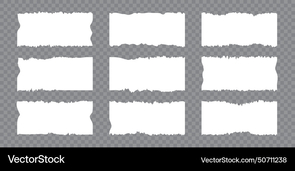 Set of jagged rectangles with torn edges Set of jagged rectangles with torn edges Vector Image