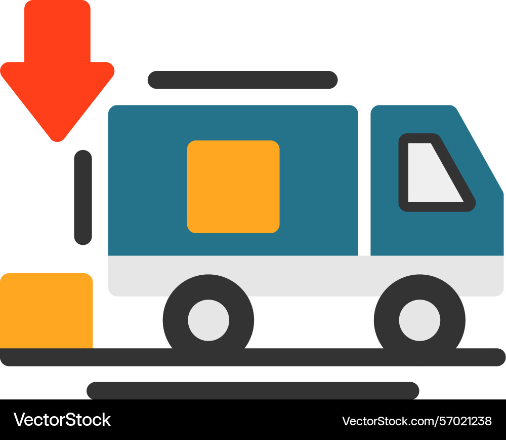 Unloading zone flat style icon design Vector Image