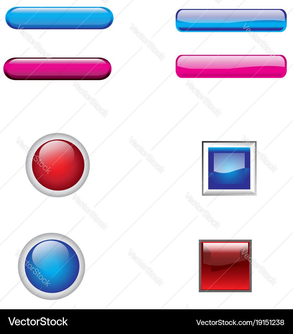 Website buttons Vector Image