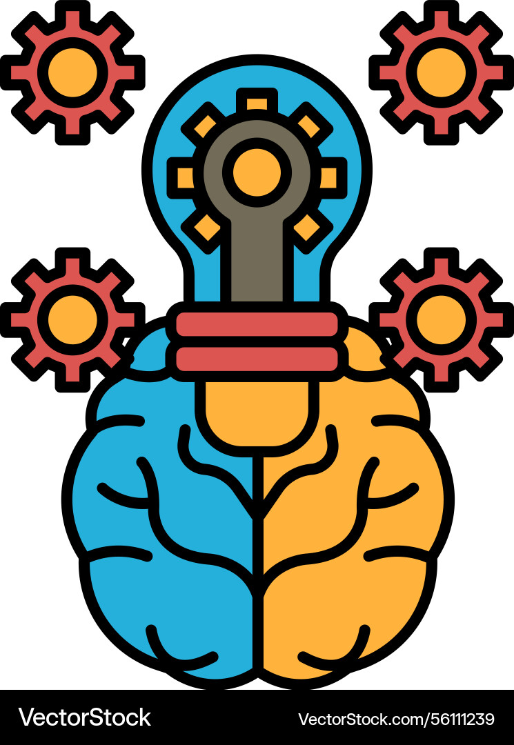 A brain with key Vector Image