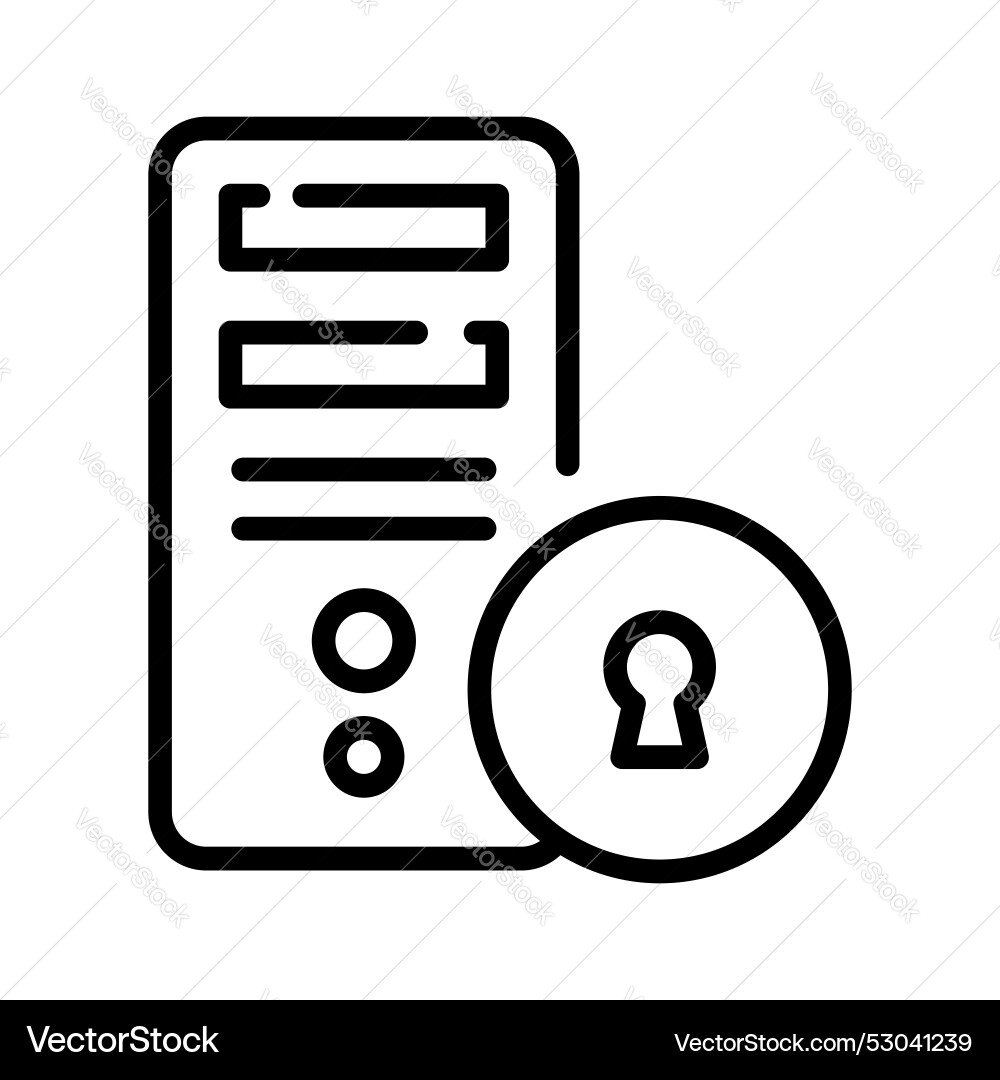 A computer security with lock concept vector image