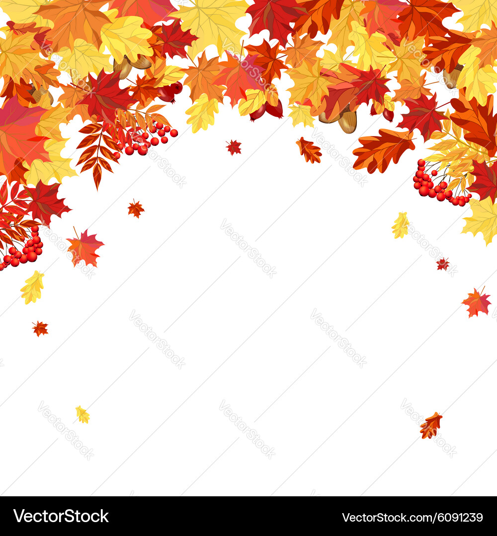 Autumn leaves frame Royalty Free Vector Image - VectorStock