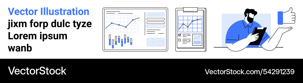 Business analytics and data visualization Business analytics and data visualization vector image