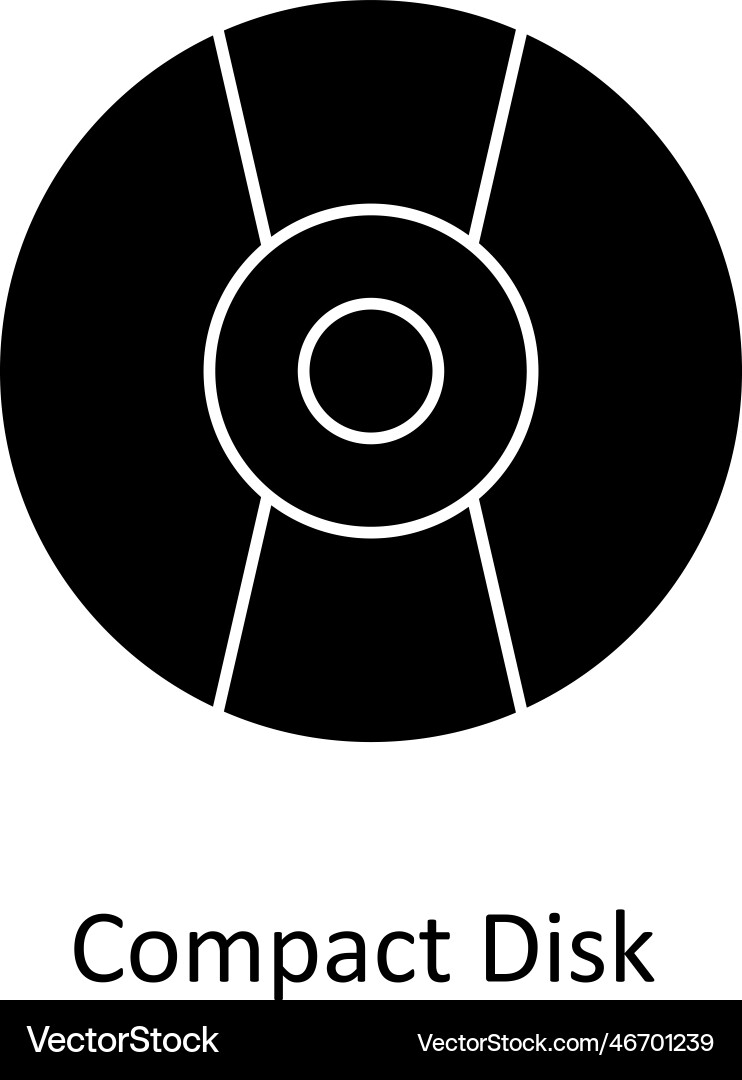Compact disk solid icons simple stock il vector image