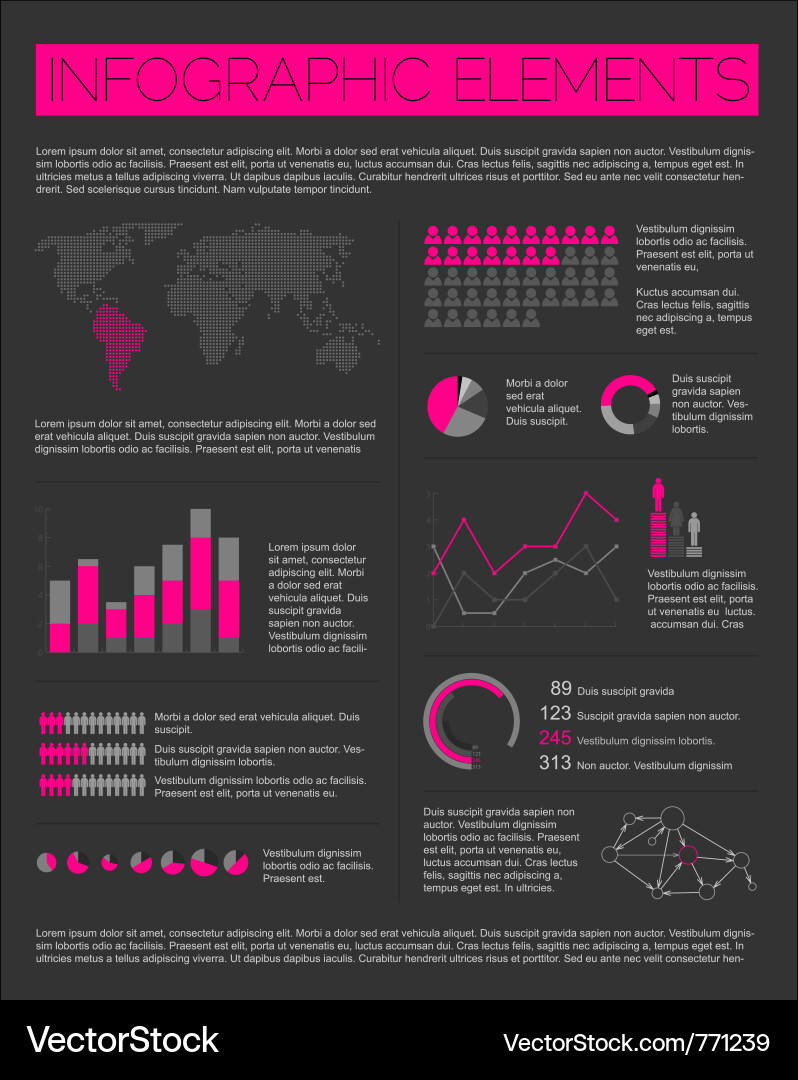 Data Chart Elements vector image