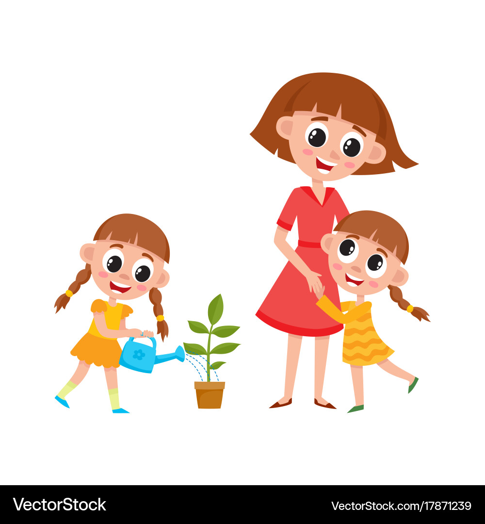 Flat cartoon kid doing routine activity set Vector Image