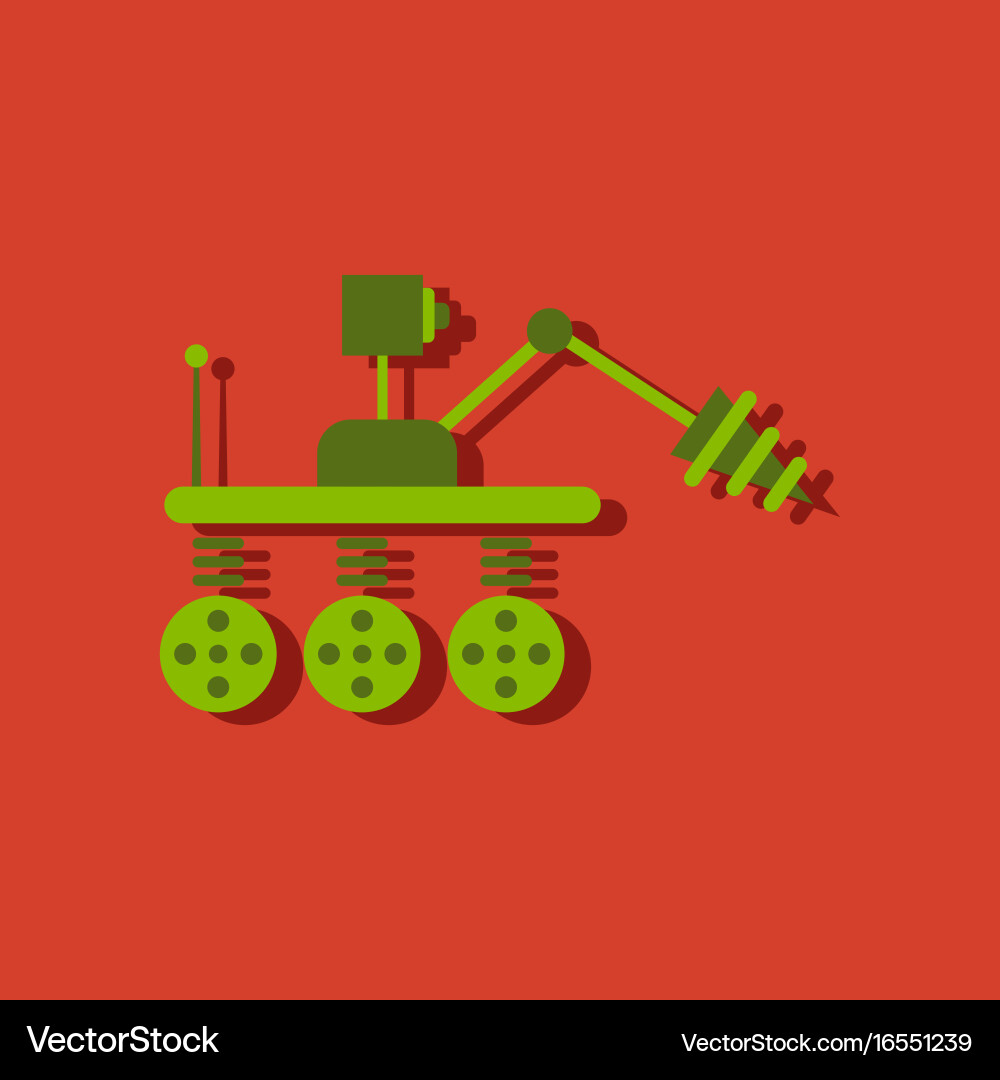 Flat icon design collection space robot vector image