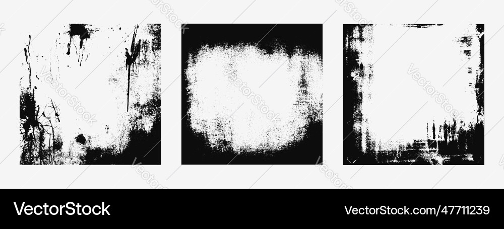 Grunge Texture Square Frames Set vector image
