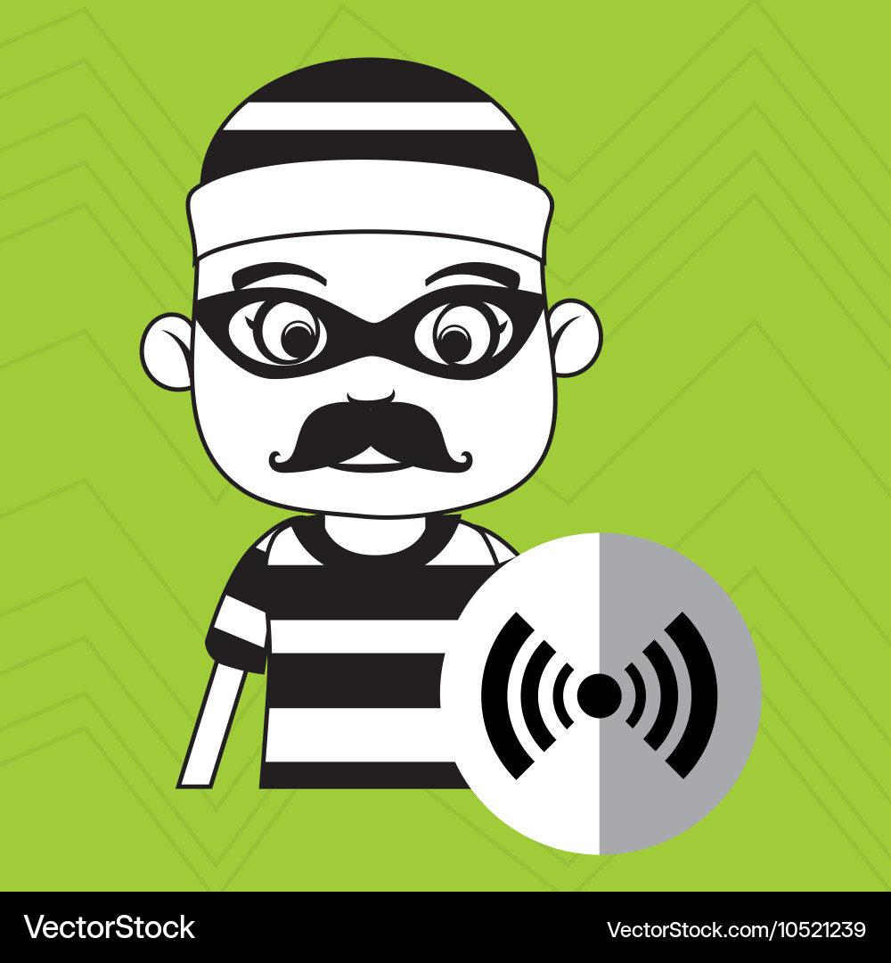 Hacker security alarm vector image