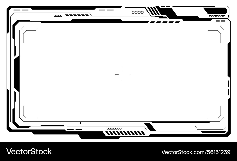Hud frames black user interface elements design Vector Image