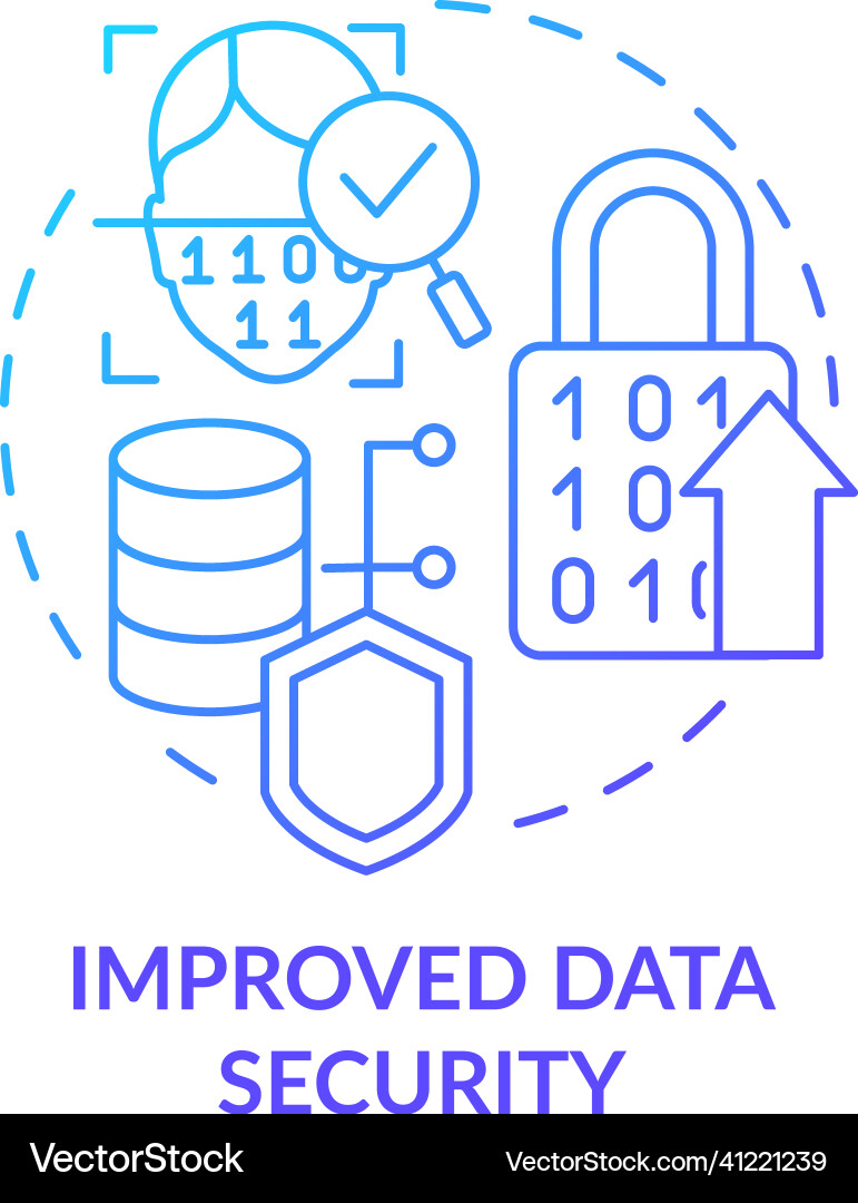 Improved data security blue gradient concept icon Improved data security blue gradient concept icon vector image