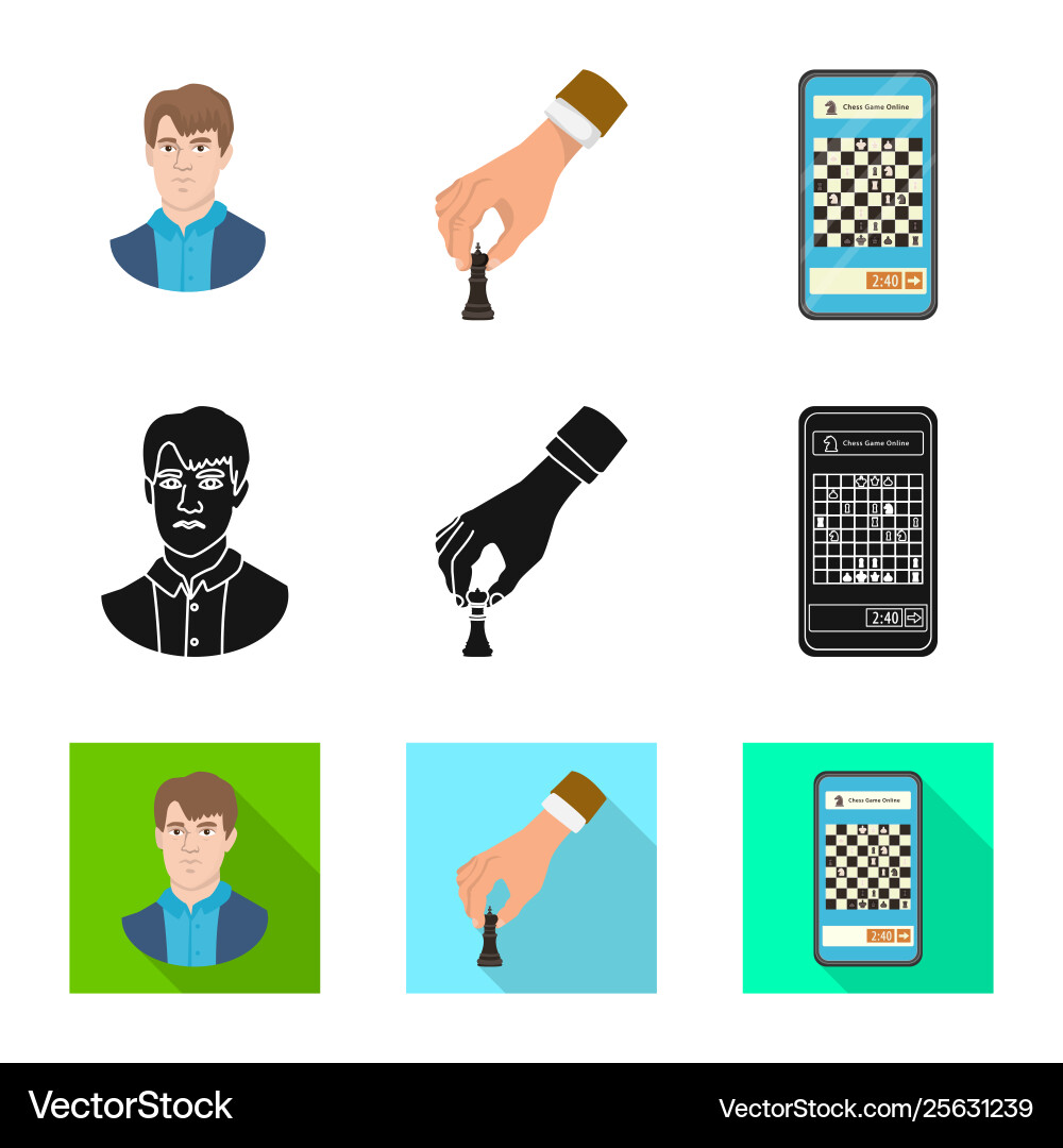 Isolated object checkmate and thin icon set Isolated object checkmate and thin icon set Vector Image