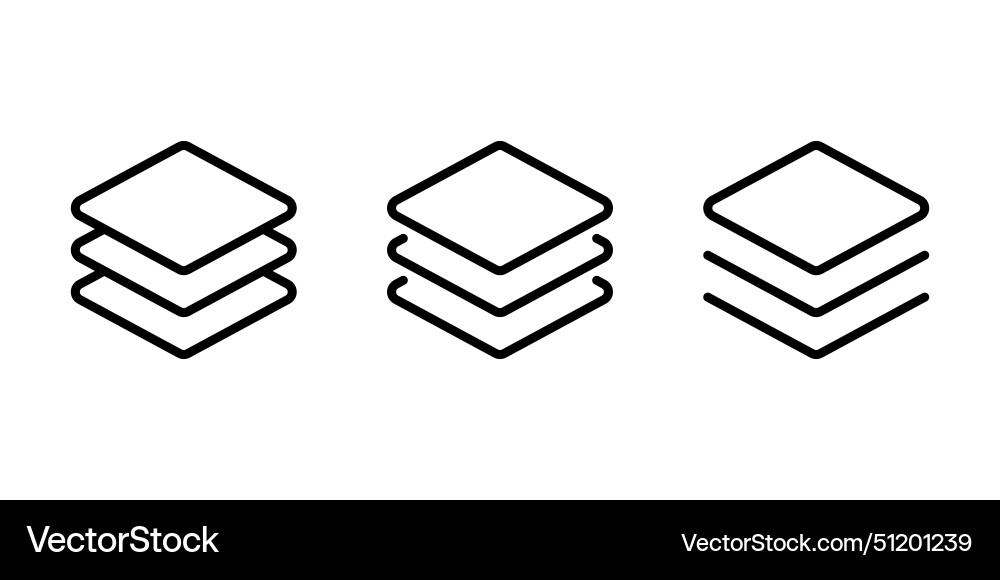 Layers icon set and canvas Layers icon set and canvas vector image