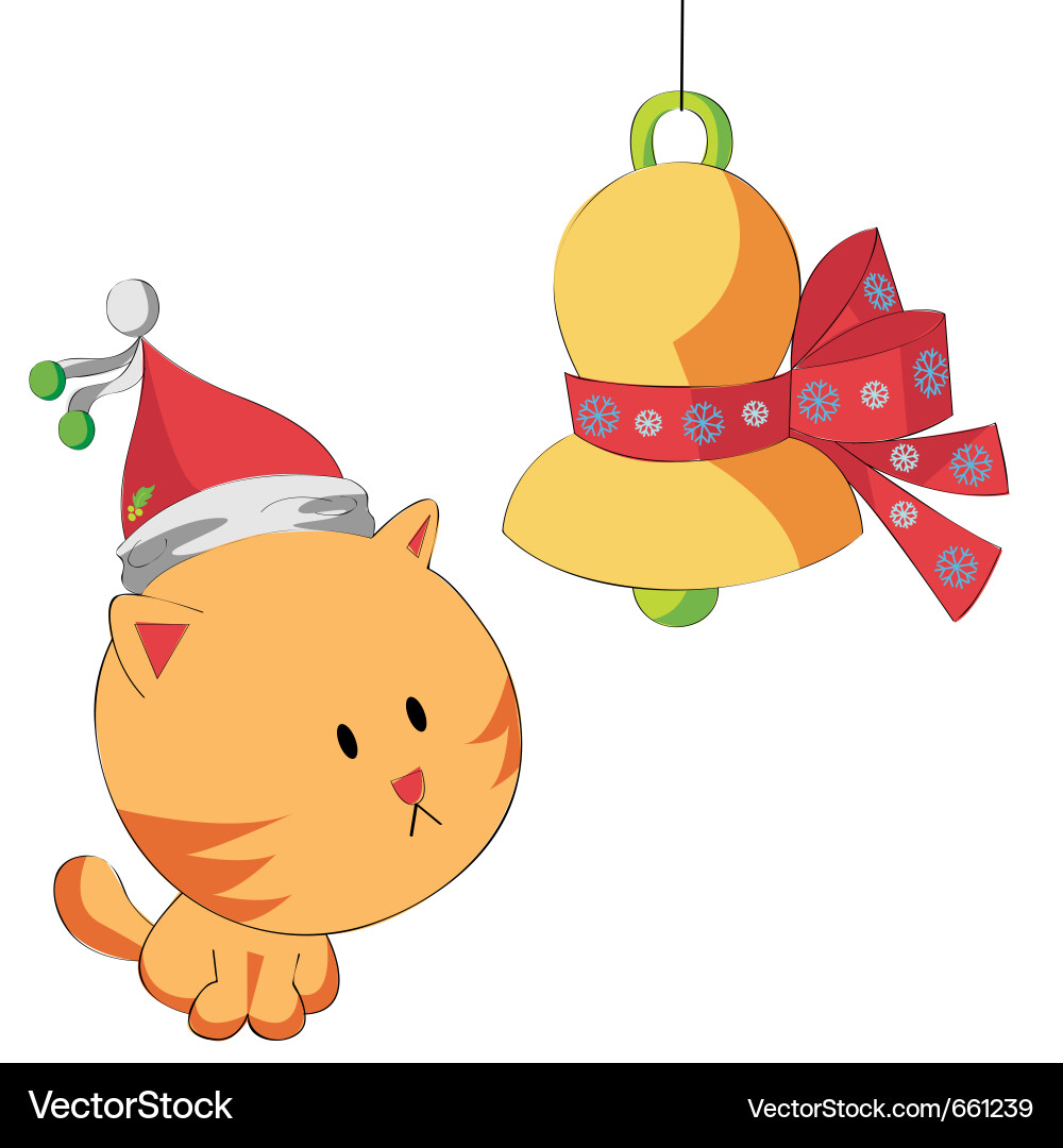 Merry Christmas Cat Vector Image