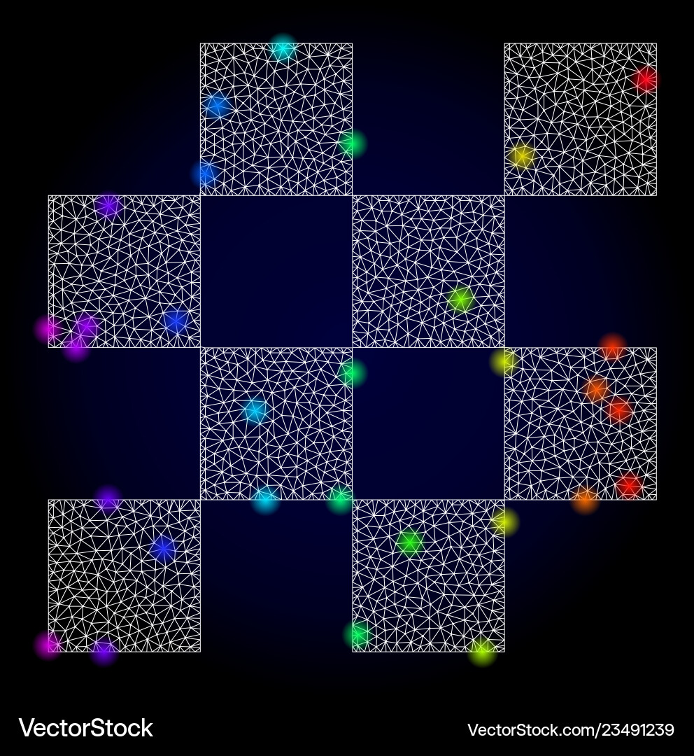 Network mesh chess cells with spectrum Network mesh chess cells with spectrum vector image