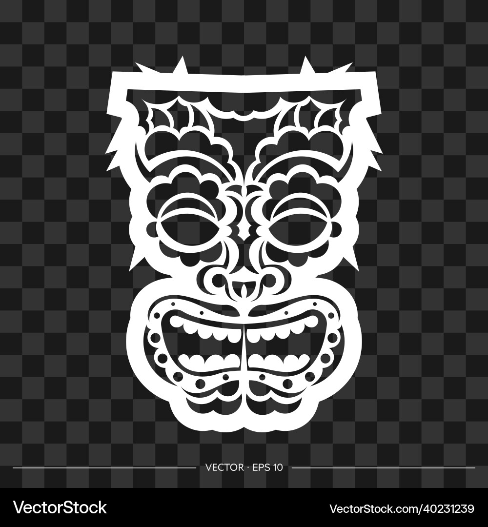 Polynesian mask from patterns the contour Polynesian mask from patterns the contour vector image