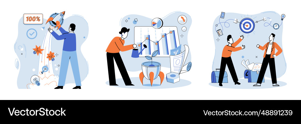 Project launch a development idea Project launch a development idea vector image