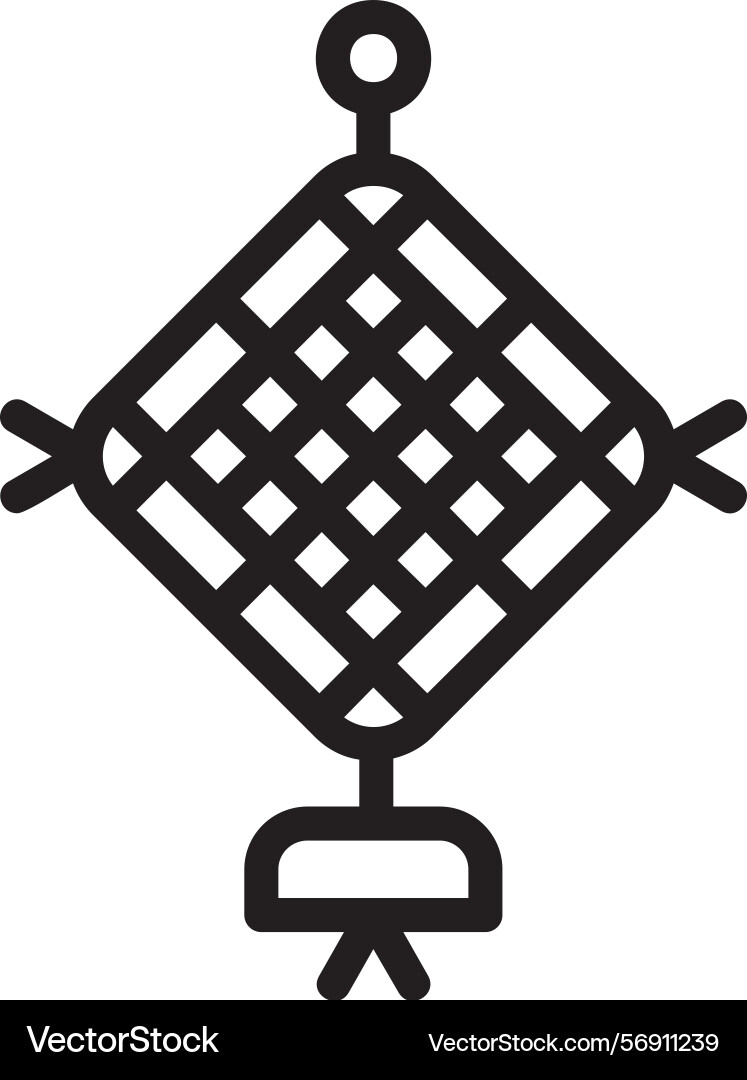 Red tassel linear style icon design vector image