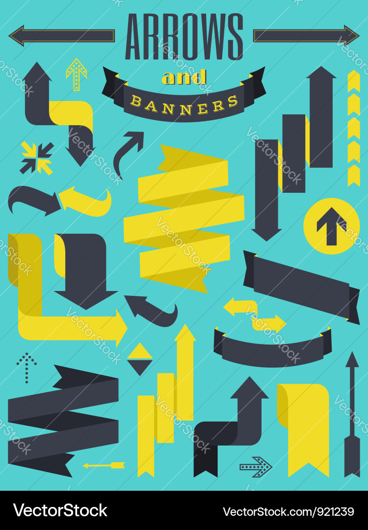 Retro Banners & Arrows Vector Image