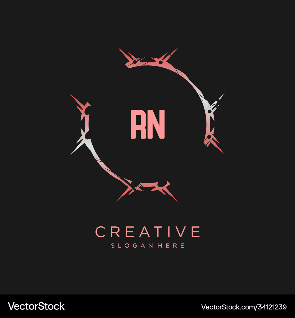 Rn initial logo with colorful template Rn initial logo with colorful template Vector Image