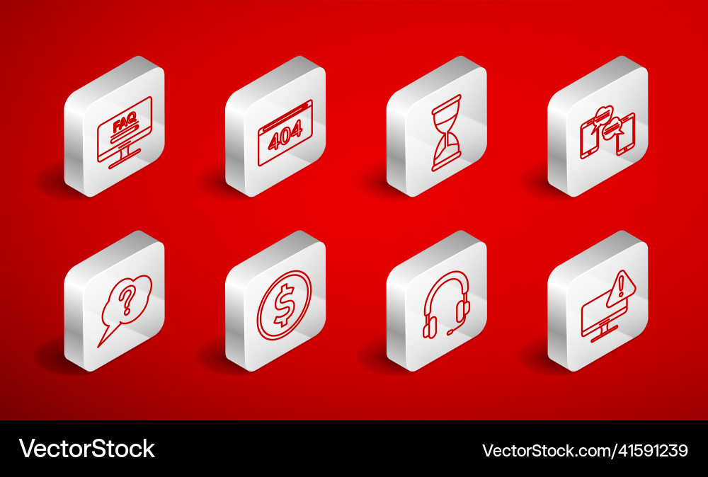 Set line monitor with exclamation mark page 404 Set line monitor with exclamation mark page 404 vector image