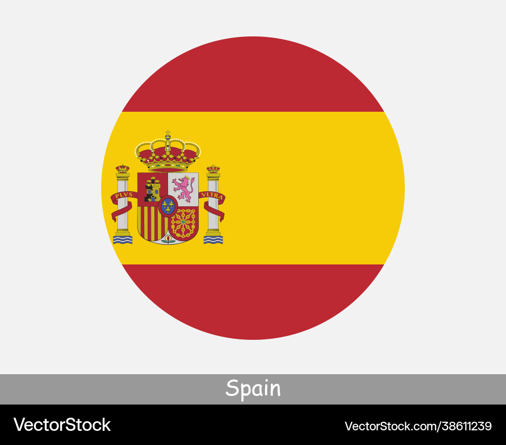 Spanien Rundkreis Flagge Spanien Rundkreis Flagge vektorbild