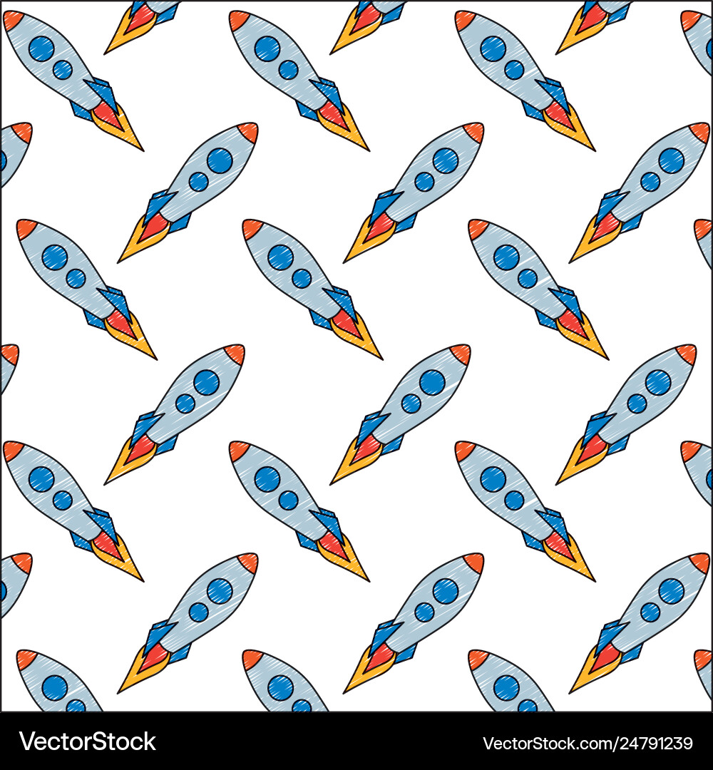 Startup rocket icon pattern Vector Image