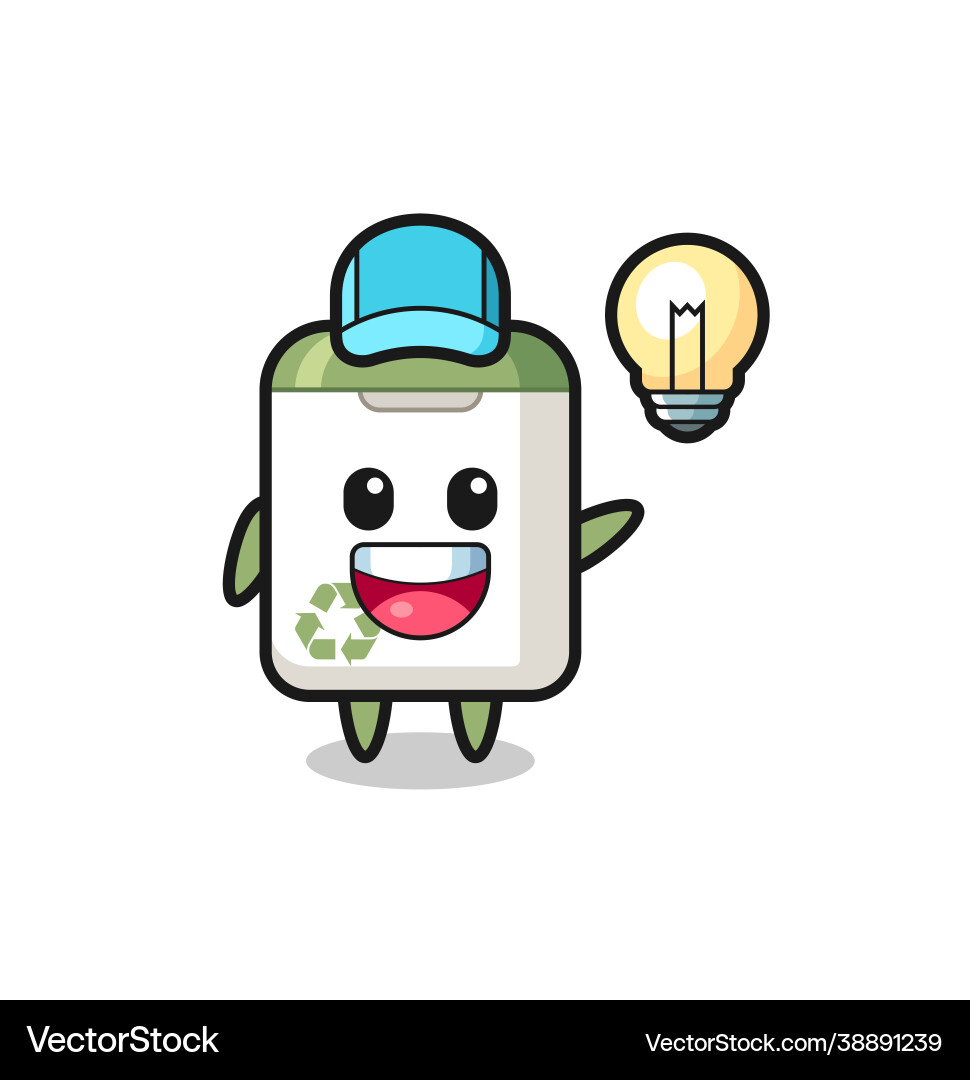 Trash Can Character - Idea Spark vector image