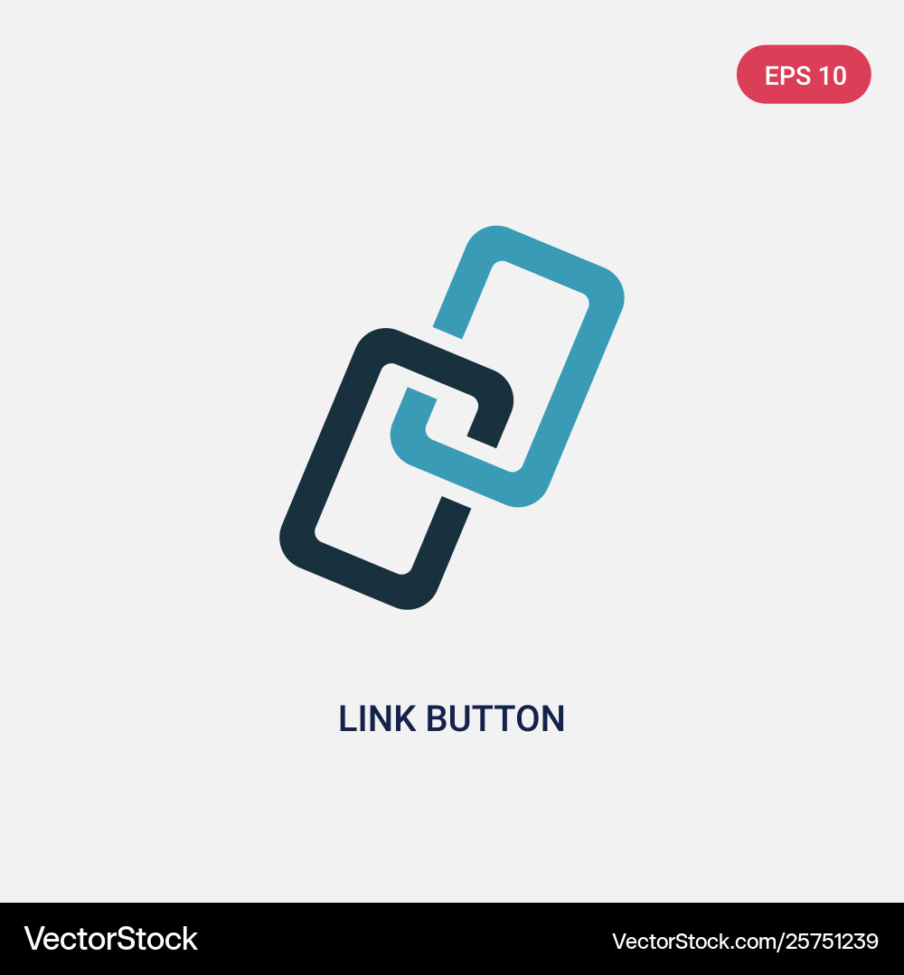 Two color link button icon from user interface Two color link button icon from user interface vector image