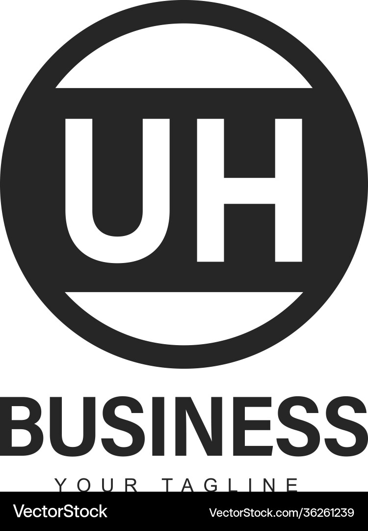 Uh initial a logo design with abstract style Uh initial a logo design with abstract style vector image