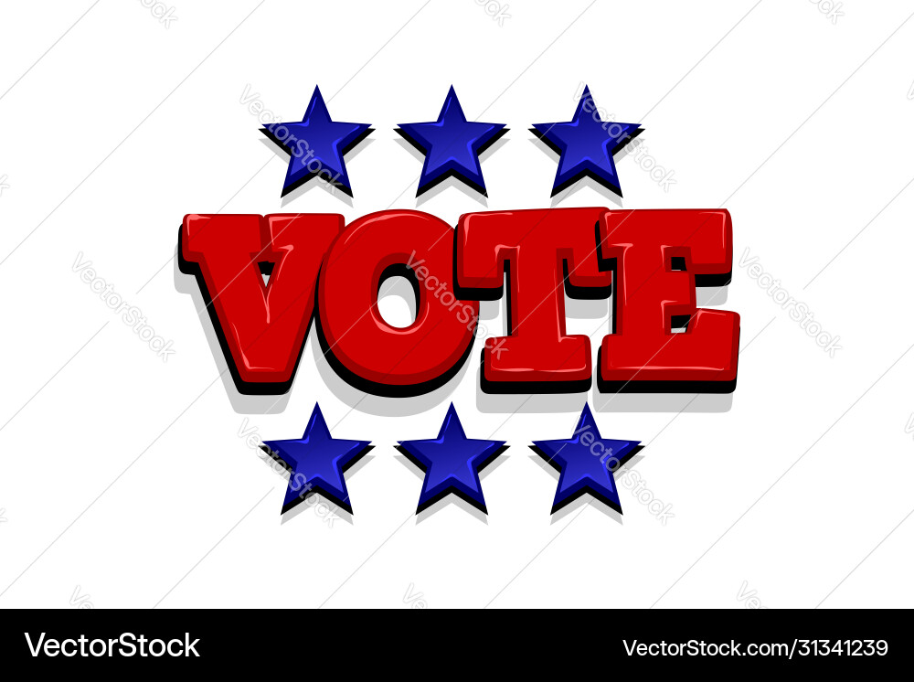 Vote positives Wahrzeichen Wahlsymbol Text Pop Art Vote positives Wahrzeichen Wahlsymbol Text Pop Art vektorbild